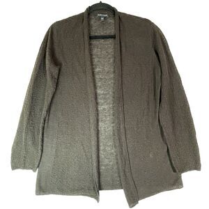 Eileen Fisher Open Front Cardigan Brown Knit Size XS